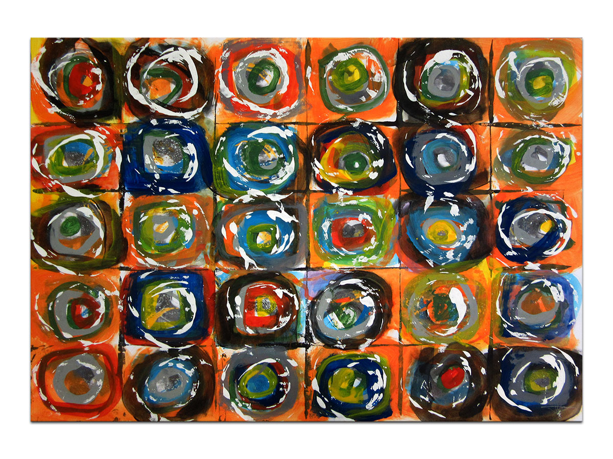 Moderne slike u galeriji MAG - apstraktna slika U krugovima Kandinskog akril na hameru 100x70 cm