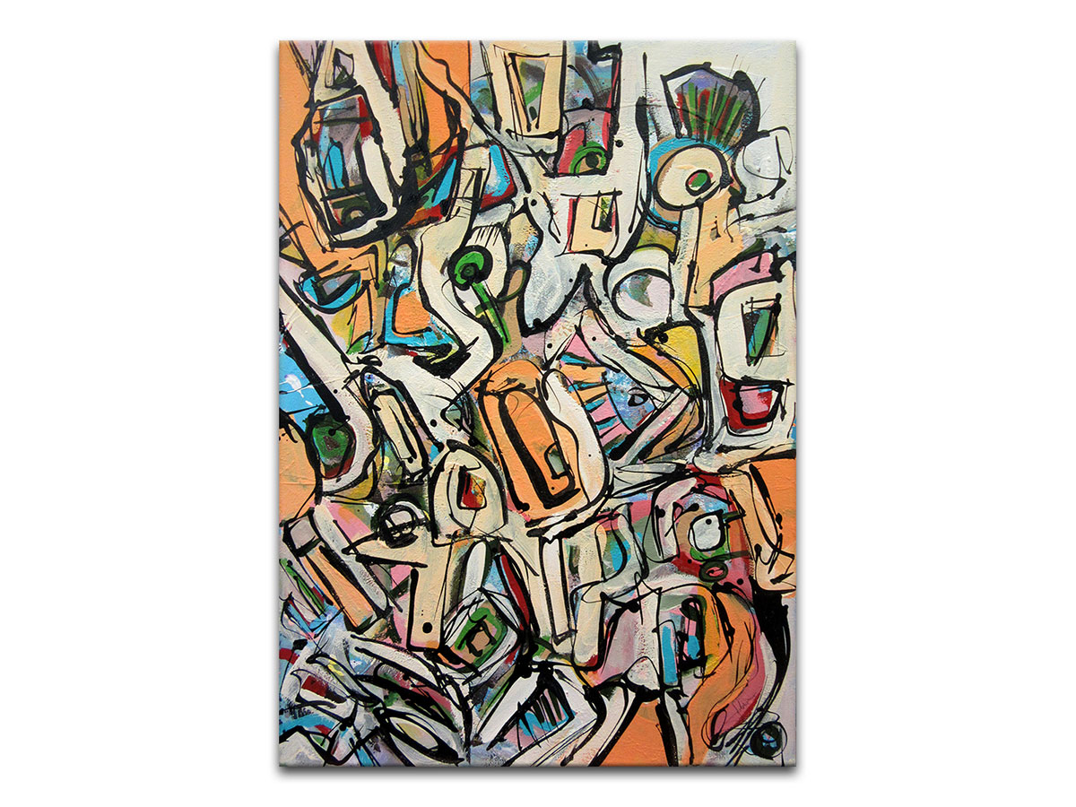 Moderne slike u galeriji MAG - apstraktna slika Festival šušura akril na napetom platnu 70x50 cm