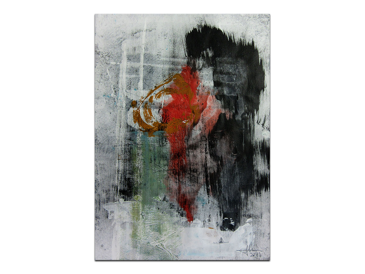 Moderne slike u galeriji MAG - apstraktna slika Crvenkapica akril na hameru 42x29 cm