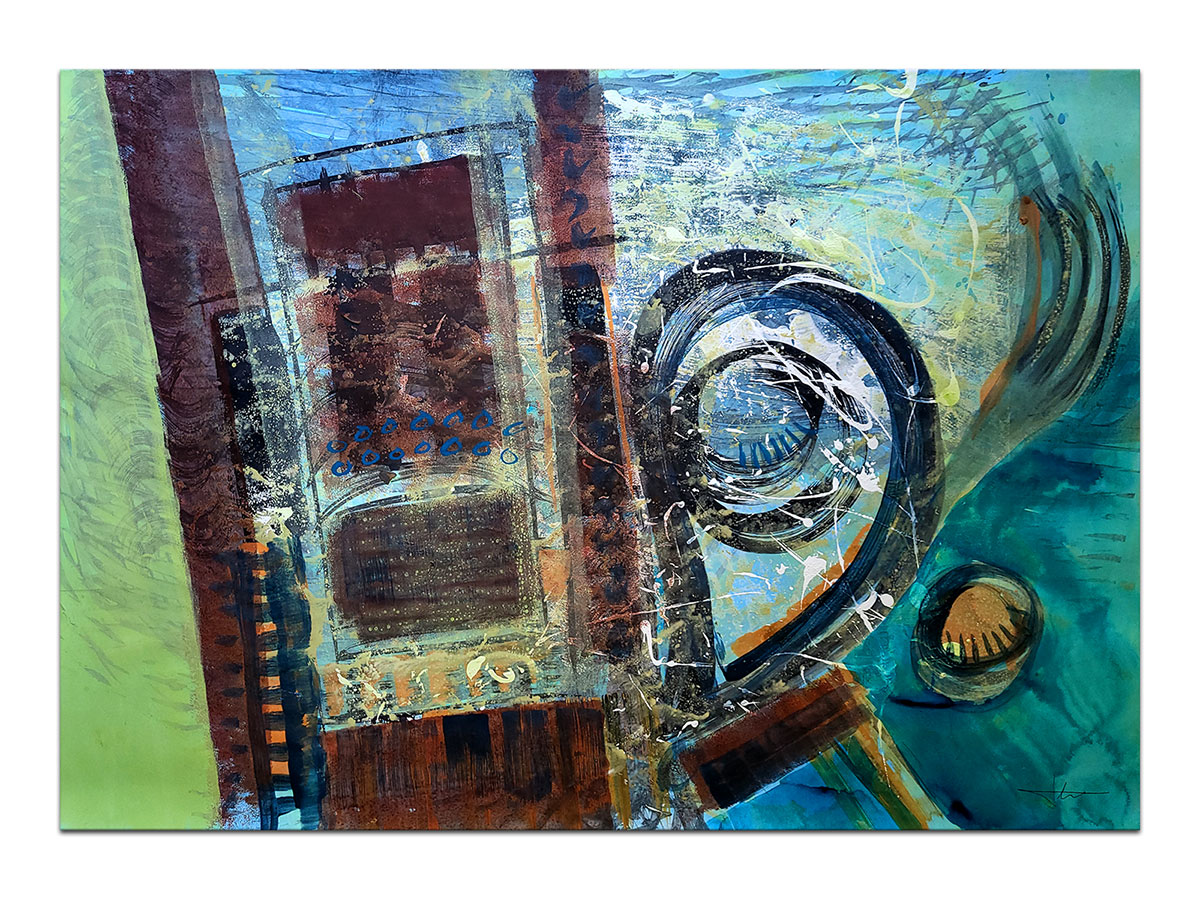 Moderne slike u galeriji MAG - apstraktna slika Fantazije podmorja akril na hameru 100x70 cm
