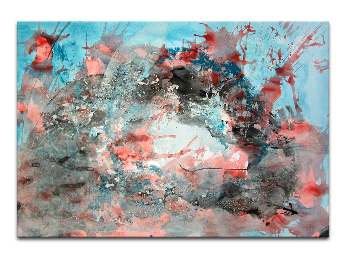 Moderne slike u galeriji MAG - apstraktna slika Koraljna rapsodija akril na hameru 100x70 cm