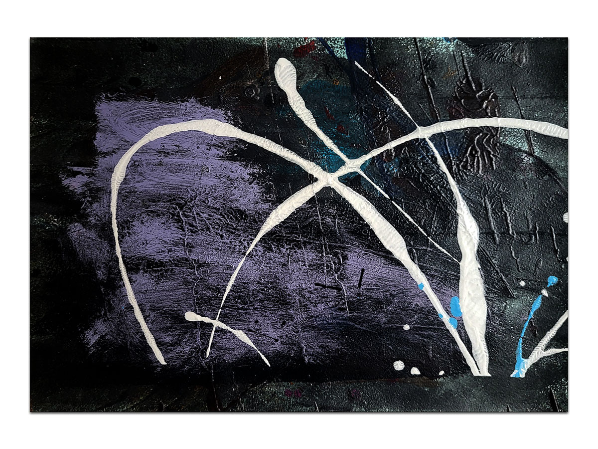 Moderne slike u galeriji MAG - apstraktna slika Orbitalne putanje II akril na hameru 30x20 cm
