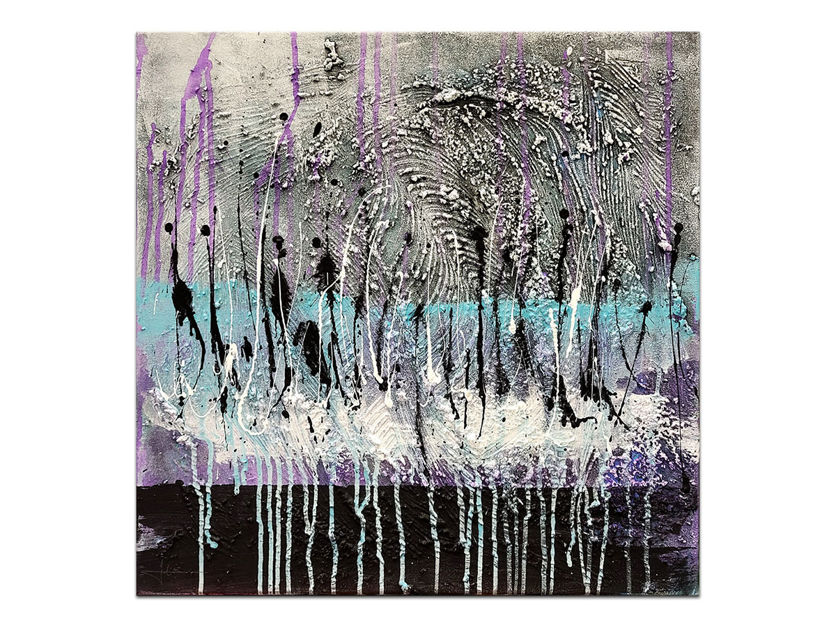 Moderne slike u galeriji MAG - apstraktna slika Morske vibracije Reljefni akril na napetom platnu 50x50 cm