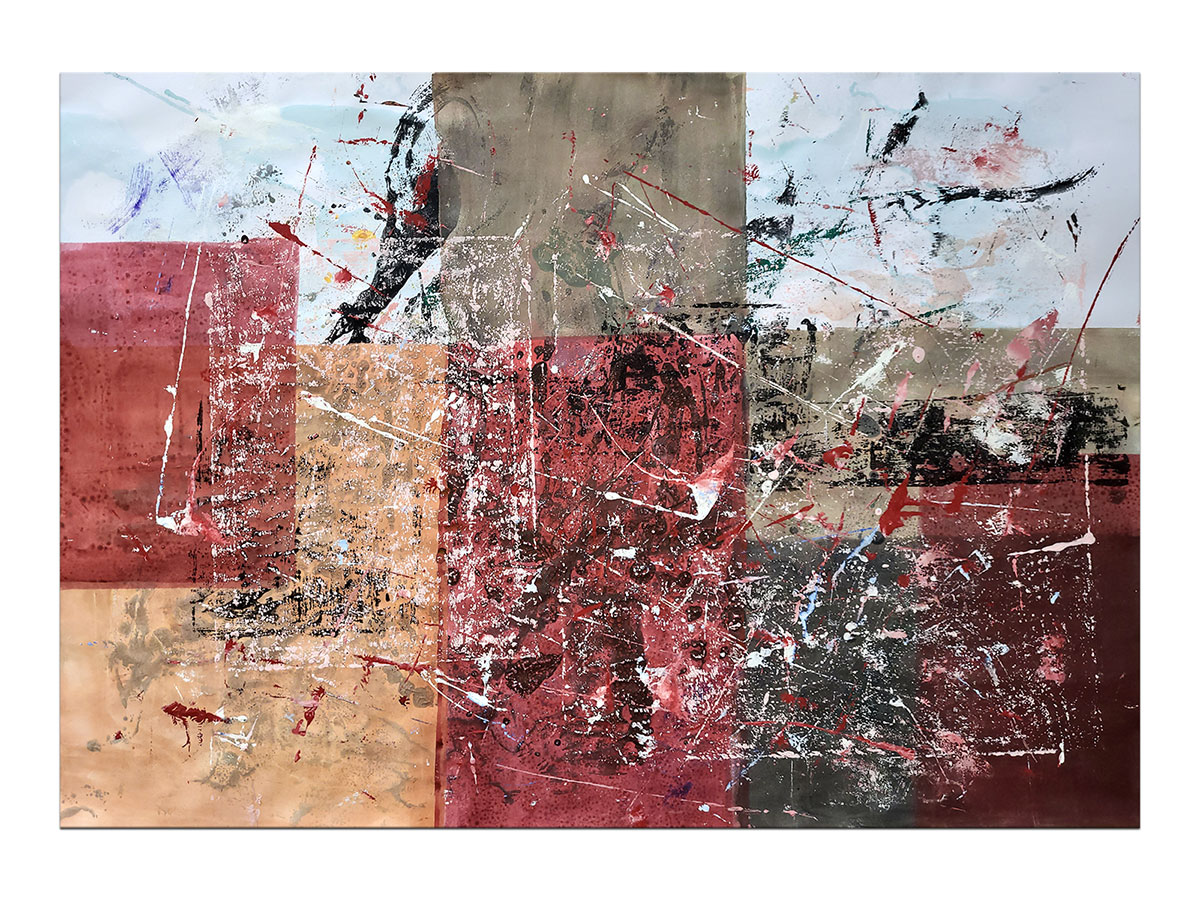 Moderne slike u galeriji MAG - apstraktna slika Terakota blues akril na hameru 100x70 cm