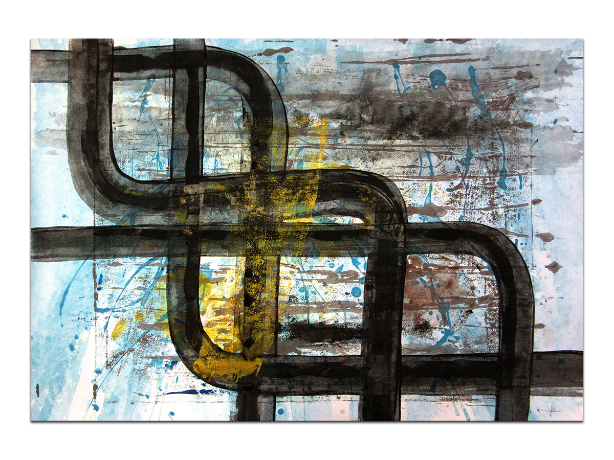 Moderne slike u galeriji MAG - apstraktna slika Tokovi akril na hameru 100x70 cm