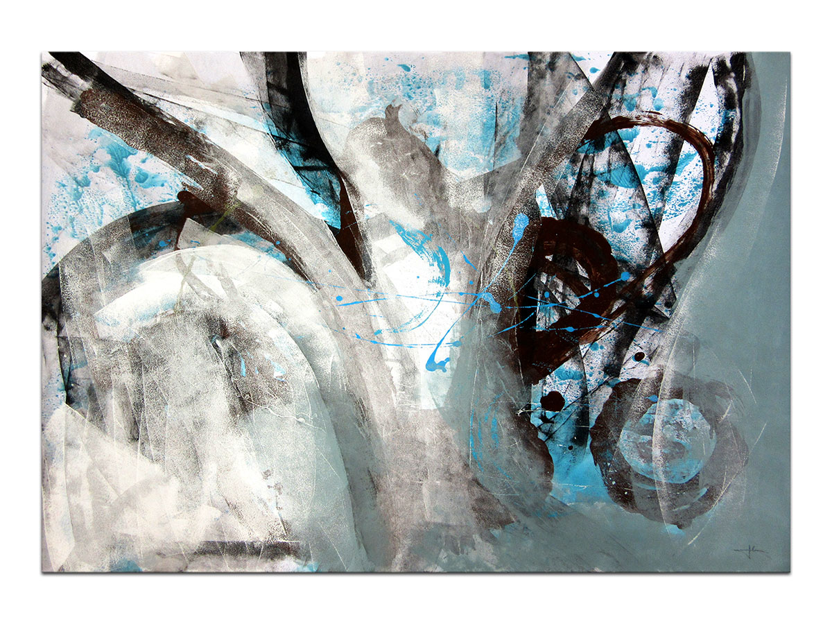 Moderne slike u galeriji MAG - apstraktna slika Oblici u magli akril na hameru 100x70 cm