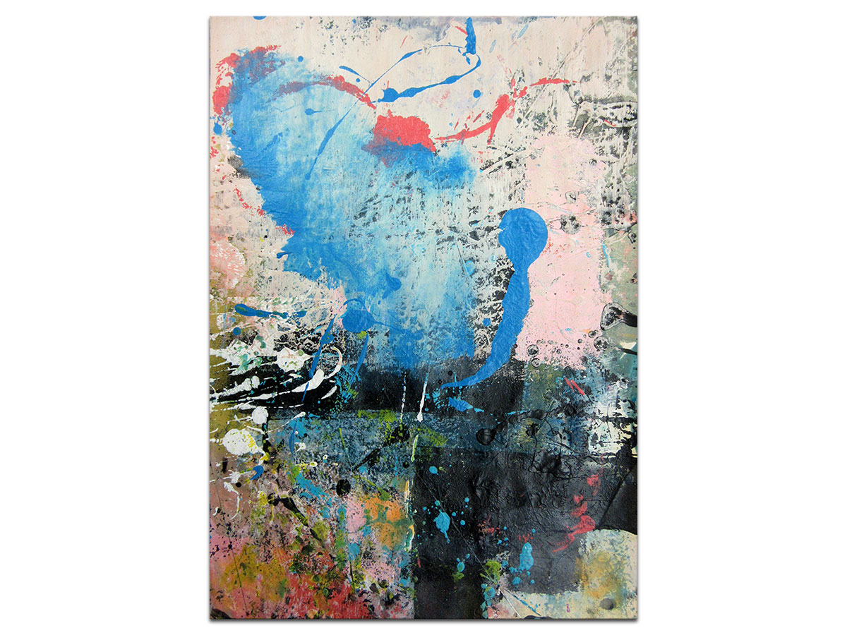 Moderne slike u galeriji MAG - apstraktna slika Plavi dim akril na hameru 42x29 cm