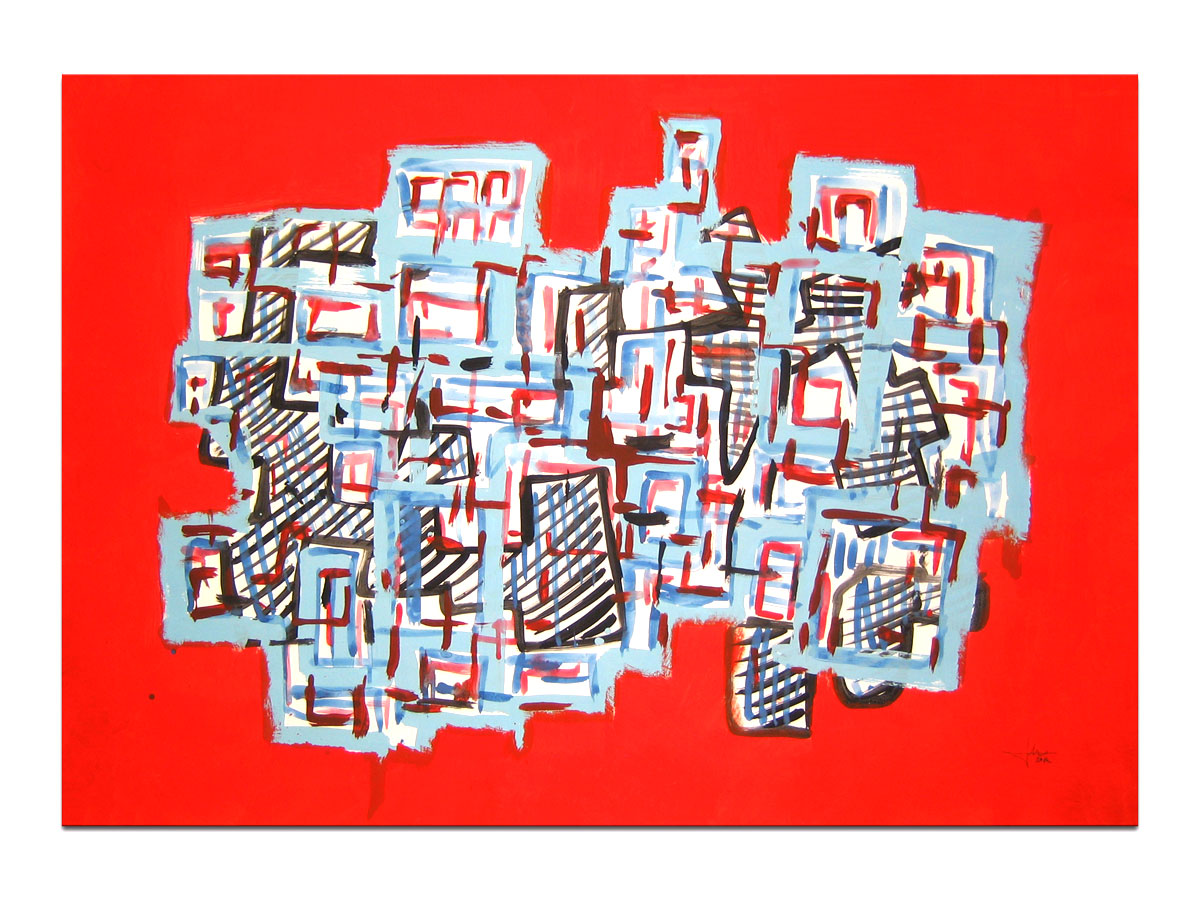 Galerija umjetnina Split MAG galerija - apstraktna slika Urbanistik Akril na hameru 100x70 cm
