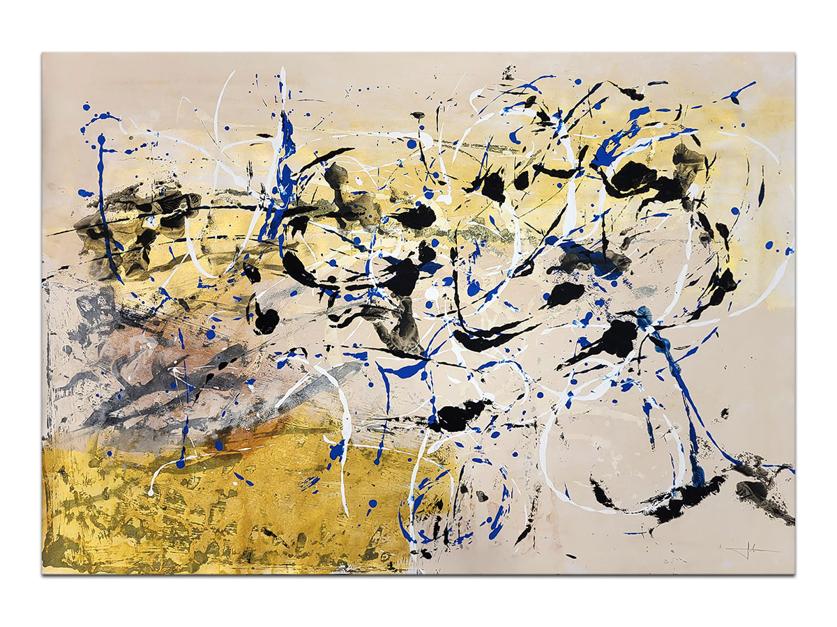 Moderne slike u galeriji MAG - apstraktna slika Zlato u pustinji akril na hameru 100x70 cm